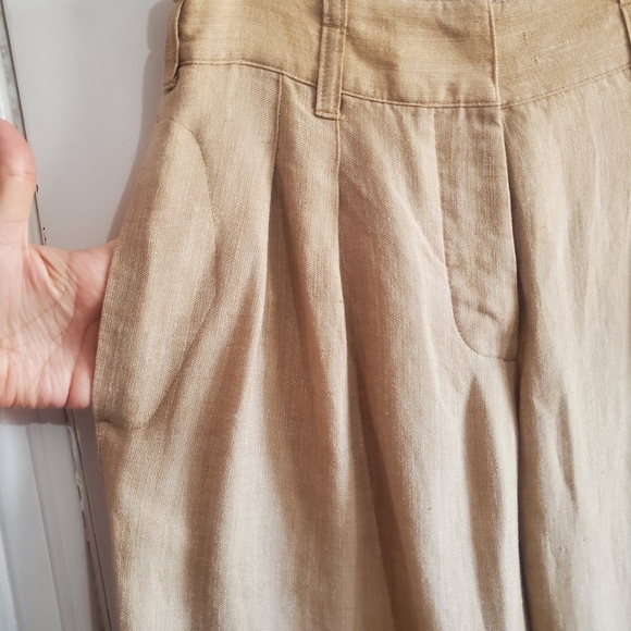 Express Linen Blend Pleated Pants Trousers Buckle Back Size 2 Poet Old Money - Picture 5 of 16